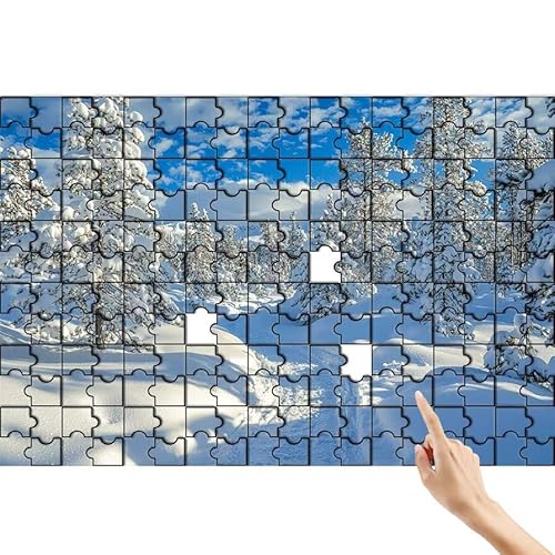Puzzle 90 Teile Baum, Schnee Puzzle Erwachsene, Lernspiele für Ganze Familie, Unmögliche Herausfordern Spielzeug Set, Bunter Spaß Set mit Box für Room Wall Decor Kreative Geschenke für Frauen S-6 von Feionnug