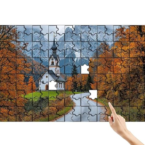Puzzle 90 Teile Berg, Baum Puzzle Erwachsene, Lernspiele für Ganze Familie, Unmögliche Herausfordern Spielzeug Set, Bunter Spaß Set mit Box für Room Wall Decor Kreative Geschenke für Frauen F-4 von Feionnug