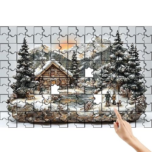 Puzzle 90 Teile Berg, Buch Puzzle Erwachsene, Lernspiele für Ganze Familie, Unmögliche Herausfordern Spielzeug Set, Bunter Spaß Set mit Box für Room Wall Decor Kreative Geschenke für Frauen G-5 von Feionnug
