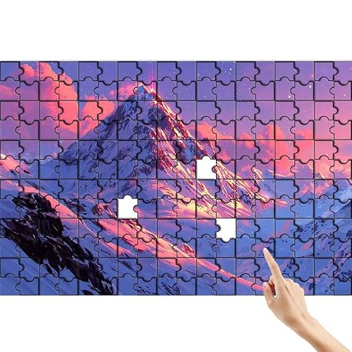 Puzzle 90 Teile Berg, Schnee Puzzle Erwachsene, Lernspiele für Ganze Familie, Unmögliche Herausfordern Spielzeug Set, Bunter Spaß Set mit Box für Room Wall Decor Kreative Geschenke für Frauen R-0 von Feionnug
