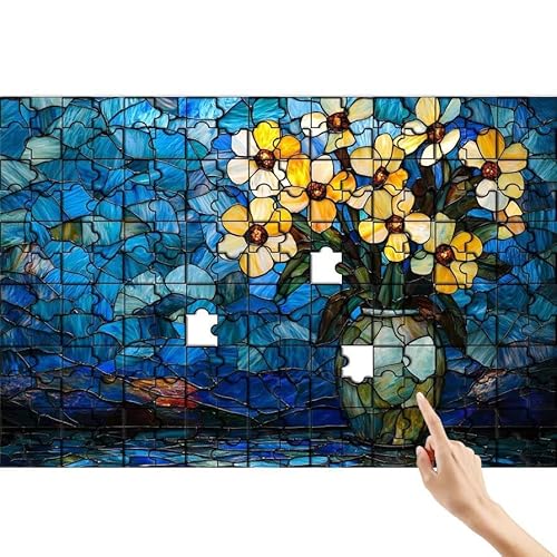 Puzzle 90 Teile Blume, Abstrakt Puzzle Erwachsene, Lernspiele für Ganze Familie, Unmögliche Herausfordern Spielzeug, Bunter Spaß Set mit Box für Room Wall Decor Kreative Geschenke für Frauen P-2 von Feionnug