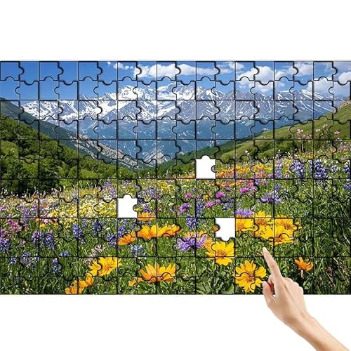 Puzzle 90 Teile Blume, Berg Puzzle Erwachsene, Lernspiele für Ganze Familie, Unmögliche Herausfordern Spielzeug Set, Bunter Spaß Set mit Box für Room Wall Decor Kreative Geschenke für Frauen T-3 von Feionnug