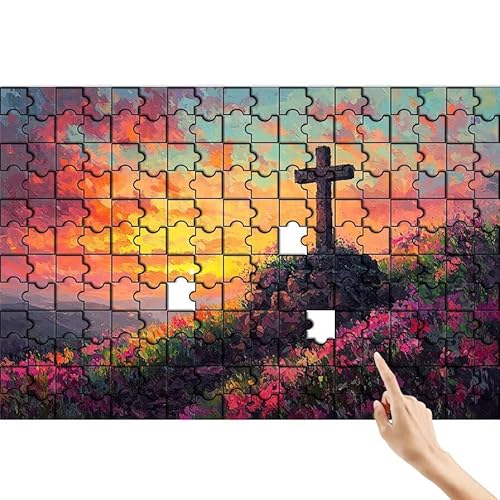Puzzle 90 Teile Blume, Landschaft Puzzle Erwachsene, Lernspiele für Ganze Familie, Unmögliche Herausfordern Spielzeug, Bunter Legespiel Spaß Set mit Box für Room Wall Decor Geschenke für Frauen I-8 von Feionnug