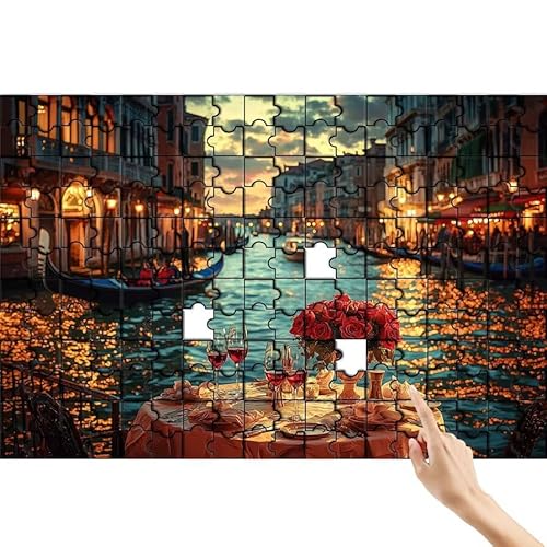 Puzzle 90 Teile Blume, Landschaft Puzzle Erwachsene, Lernspiele für Ganze Familie, Unmögliche Herausfordern Spielzeug, Bunter Legespiel Spaß Set mit Box für Room Wall Decor Geschenke für Frauen L-8 von Feionnug