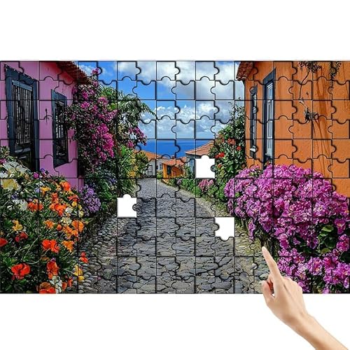 Puzzle 90 Teile Blume, Straße Puzzle Erwachsene, Lernspiele für Ganze Familie, Unmögliche Herausfordern Spielzeug, Bunter Spaß Set mit Box für Room Wall Decor Kreative Geschenke für Frauen L-7 Puzzle 90 Teile Blume, Straße Puzzle Erwachsene, Lernspiele für Ganze Familie, Unmögliche Herausfordern Spielzeug, Bunter Spaß Set mit Box für Room Wall Decor Kreative Geschenke für Frauen L-7 von Feionnug