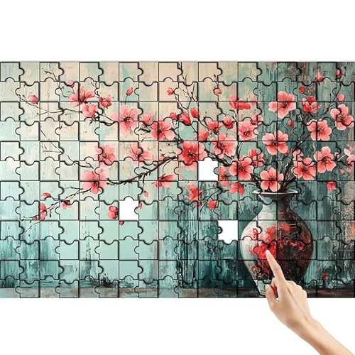 Puzzle 90 Teile Blume, Vase Puzzle Erwachsene, Lernspiele für Ganze Familie, Unmögliche Herausfordern Spielzeug Set, Bunter Spaß Set mit Box für Room Wall Decor Kreative Geschenke für Frauen E-0 von Feionnug