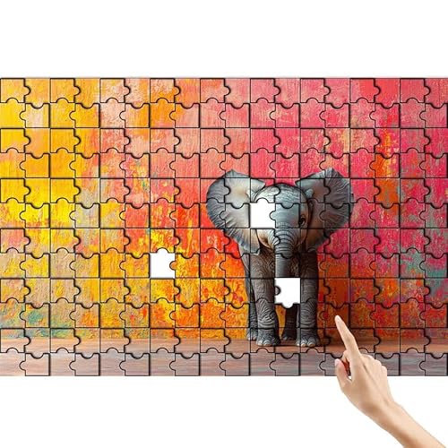 Puzzle 90 Teile Elefant, Tier Puzzle Erwachsene, Lernspiele für Ganze Familie, Unmögliche Herausfordern Spielzeug, Bunter Spaß Set mit Box für Room Wall Decor Kreative Geschenke für Frauen H-5 Puzzle 90 Teile Elefant, Tier Puzzle Erwachsene, Lernspiele für Ganze Familie, Unmögliche Herausfordern Spielzeug, Bunter Spaß Set mit Box für Room Wall Decor Kreative Geschenke für Frauen H-5 von Feionnug
