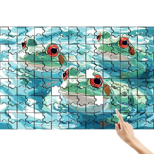 Puzzle 90 Teile Frosch, Niedlich Puzzle Erwachsene, Lernspiele für Ganze Familie, Unmögliche Herausfordern Spielzeug, Bunter Spaß Set mit Box für Room Wall Decor Kreative Geschenke für Frauen P-8 Puzzle 90 Teile Frosch, Niedlich Puzzle Erwachsene, Lernspiele für Ganze Familie, Unmögliche Herausfordern Spielzeug, Bunter Spaß Set mit Box für Room Wall Decor Kreative Geschenke für Frauen P-8 von Feionnug