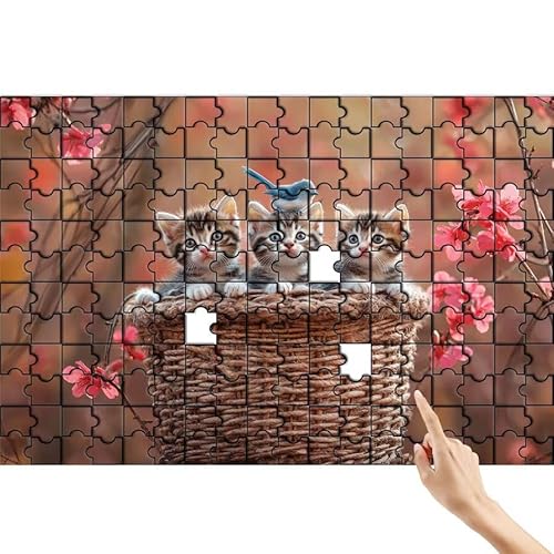 Puzzle 90 Teile Katze, Blume Puzzle Erwachsene, Lernspiele für Ganze Familie, Unmögliche Herausfordern Spielzeug Set, Bunter Spaß Set mit Box für Room Wall Decor Kreative Geschenke für Frauen H-4 Puzzle 90 Teile Katze, Blume Puzzle Erwachsene, Lernspiele für Ganze Familie, Unmögliche Herausfordern Spielzeug Set, Bunter Spaß Set mit Box für Room Wall Decor Kreative Geschenke für Frauen H-4 von Feionnug