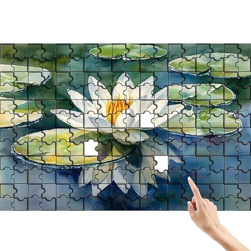 Puzzle 90 Teile Lotus, Anlage Puzzle Erwachsene, Lernspiele für Ganze Familie, Unmögliche Herausfordern Spielzeug, Bunter Spaß Set mit Box für Room Wall Decor Kreative Geschenke für Frauen G-9 von Feionnug