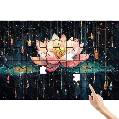 Puzzle 90 Teile Lotus, Traum Puzzle Erwachsene, Lernspiele für Ganze Familie, Unmögliche Herausfordern Spielzeug Set, Bunter Spaß Set mit Box für Room Wall Decor Kreative Geschenke für Frauen W-0 von Feionnug