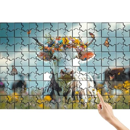 Puzzle 90 Teile Ochse, Tier Puzzle Erwachsene, Lernspiele für Ganze Familie, Unmögliche Herausfordern Spielzeug Set, Bunter Spaß Set mit Box für Room Wall Decor Kreative Geschenke für Frauen K-1 Puzzle 90 Teile Ochse, Tier Puzzle Erwachsene, Lernspiele für Ganze Familie, Unmögliche Herausfordern Spielzeug Set, Bunter Spaß Set mit Box für Room Wall Decor Kreative Geschenke für Frauen K-1 von Feionnug