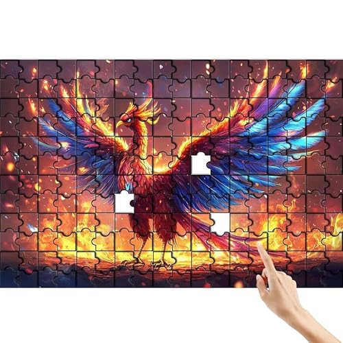 Puzzle 90 Teile Phönix, Tier Puzzle Erwachsene, Lernspiele für Ganze Familie, Unmögliche Herausfordern Spielzeug Set, Bunter Spaß Set mit Box für Room Wall Decor Kreative Geschenke für Frauen A-9 von Feionnug