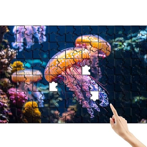 Puzzle 90 Teile Qualle, Traum Puzzle Erwachsene, Lernspiele für Ganze Familie, Unmögliche Herausfordern Spielzeug, Bunter Spaß Set mit Box für Room Wall Decor Kreative Geschenke für Frauen I-6 von Feionnug