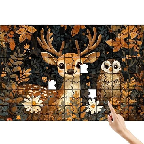 Puzzle 90 Teile REH, Eule Puzzle Erwachsene, Lernspiele für Ganze Familie, Unmögliche Herausfordern Spielzeug Set, Bunter Spaß Set mit Box für Room Wall Decor Kreative Geschenke für Frauen B-2 Puzzle 90 Teile REH, Eule Puzzle Erwachsene, Lernspiele für Ganze Familie, Unmögliche Herausfordern Spielzeug Set, Bunter Spaß Set mit Box für Room Wall Decor Kreative Geschenke für Frauen B-2 von Feionnug