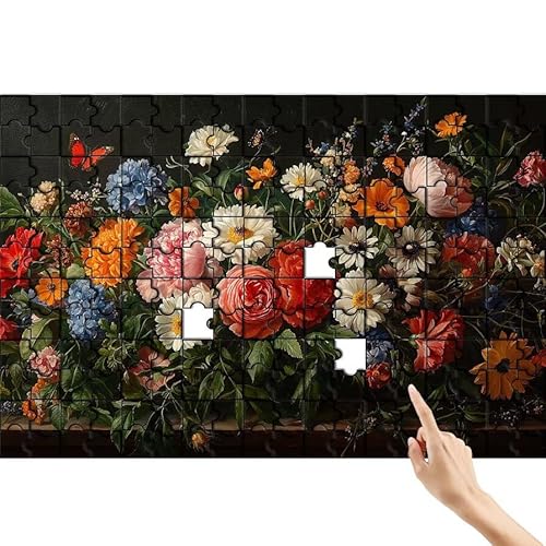 Puzzle 90 Teile Rose, Anlage Puzzle Erwachsene, Lernspiele für Ganze Familie, Unmögliche Herausfordern Spielzeug Set, Bunter Spaß Set mit Box für Room Wall Decor Kreative Geschenke für Frauen G-0 von Feionnug