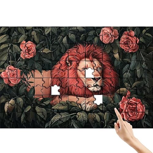 Puzzle 90 Teile Rose, Löwe Puzzle Erwachsene, Lernspiele für Ganze Familie, Unmögliche Herausfordern Spielzeug Set, Bunter Spaß Set mit Box für Room Wall Decor Kreative Geschenke für Frauen C-4 Puzzle 90 Teile Rose, Löwe Puzzle Erwachsene, Lernspiele für Ganze Familie, Unmögliche Herausfordern Spielzeug Set, Bunter Spaß Set mit Box für Room Wall Decor Kreative Geschenke für Frauen C-4 von Feionnug