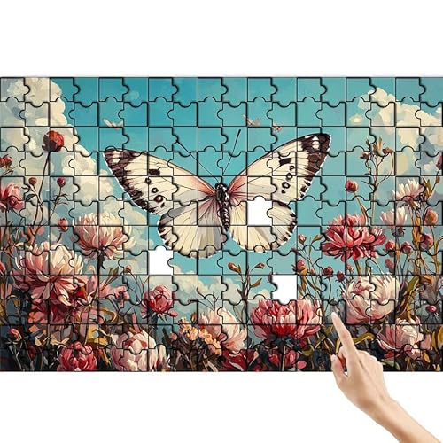 Puzzle 90 Teile Schmetterling, Blume Puzzle Erwachsene, Lernspiele für Ganze Familie, Unmögliche Herausfordern Spielzeug, Bunter Legespiel Spaß Set mit Box für Room Wall Decor Geschenke für Frauen I-3 Puzzle 90 Teile Schmetterling, Blume Puzzle Erwachsene, Lernspiele für Ganze Familie, Unmögliche Herausfordern Spielzeug, Bunter Legespiel Spaß Set mit Box für Room Wall Decor Geschenke für Frauen I-3 von Feionnug
