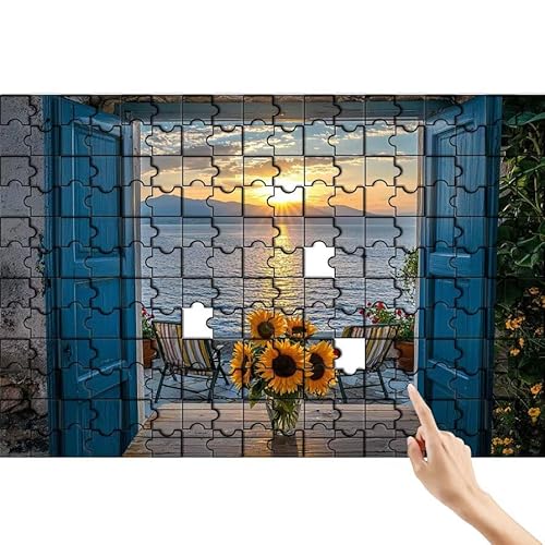Puzzle 90 Teile Sonnenblume, Sonnenuntergang Puzzle Erwachsene, Lernspiele für Ganze Familie, Unmögliche Herausfordern Spielzeug, Bunter Spaß Set mit Box für Room Wall Decor Geschenke für Frauen P-1 Puzzle 90 Teile Sonnenblume, Sonnenuntergang Puzzle Erwachsene, Lernspiele für Ganze Familie, Unmögliche Herausfordern Spielzeug, Bunter Spaß Set mit Box für Room Wall Decor Geschenke für Frauen P-1 von Feionnug