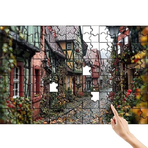 Puzzle 90 Teile Straße, Stadt Puzzle Erwachsene, Lernspiele für Ganze Familie, Unmögliche Herausfordern Spielzeug, Bunter Spaß Set mit Box für Room Wall Decor Kreative Geschenke für Frauen G-4 von Feionnug