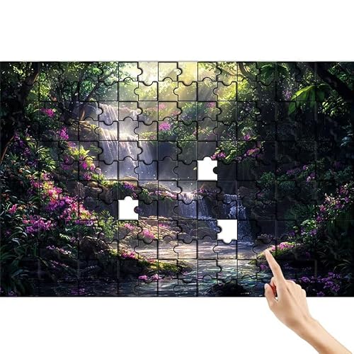 Puzzle 90 Teile Wald, Fallen Puzzle Erwachsene, Lernspiele für Ganze Familie, Unmögliche Herausfordern Spielzeug Set, Bunter Spaß Set mit Box für Room Wall Decor Kreative Geschenke für Frauen U-2 von Feionnug