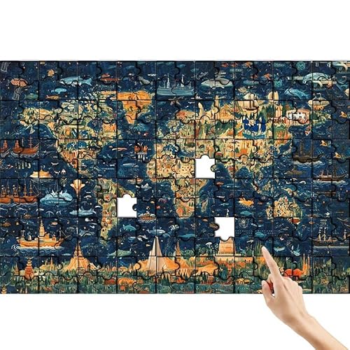 Puzzle 90 Teile Weltkarte, Boot Puzzle Erwachsene, Lernspiele für Ganze Familie, Unmögliche Herausfordern Spielzeug, Bunter Spaß Set mit Box für Room Wall Decor Kreative Geschenke für Frauen F-2 Puzzle 90 Teile Weltkarte, Boot Puzzle Erwachsene, Lernspiele für Ganze Familie, Unmögliche Herausfordern Spielzeug, Bunter Spaß Set mit Box für Room Wall Decor Kreative Geschenke für Frauen F-2 von Feionnug