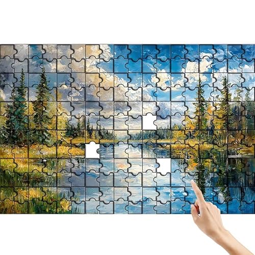 Puzzle 90 Teile Wolke, Baum Puzzle Erwachsene, Lernspiele für Ganze Familie, Unmögliche Herausfordern Spielzeug Set, Bunter Spaß Set mit Box für Room Wall Decor Kreative Geschenke für Frauen D-6 von Feionnug