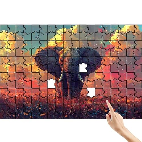 Puzzle 90 Teile Wolke, Elefant Puzzle Erwachsene, Lernspiele für Ganze Familie, Unmögliche Herausfordern Spielzeug, Bunter Spaß Set mit Box für Room Wall Decor Kreative Geschenke für Frauen Z-0 Puzzle 90 Teile Wolke, Elefant Puzzle Erwachsene, Lernspiele für Ganze Familie, Unmögliche Herausfordern Spielzeug, Bunter Spaß Set mit Box für Room Wall Decor Kreative Geschenke für Frauen Z-0 von Feionnug