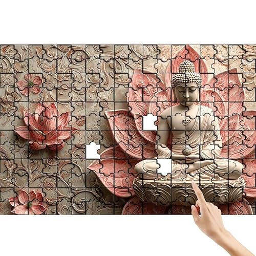 Puzzle 90 Teile Zen, Lotus Puzzle Erwachsene, Lernspiele für Ganze Familie, Unmögliche Herausfordern Spielzeug Set, Bunter Spaß Set mit Box für Room Wall Decor Kreative Geschenke für Frauen Z-2 von Feionnug