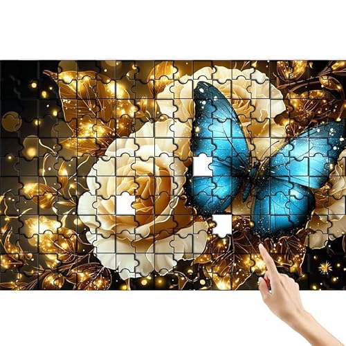Rose Puzzle 140 Teile Erwachsene, Traum Klassische Puzzles Bastelset Erwachsene, Buntes und Lustiges Lernspiele Set, Herausforderung Spielzeug mit Box für Home Wall Decor, Geschenke für Männer N-0 von Feionnug