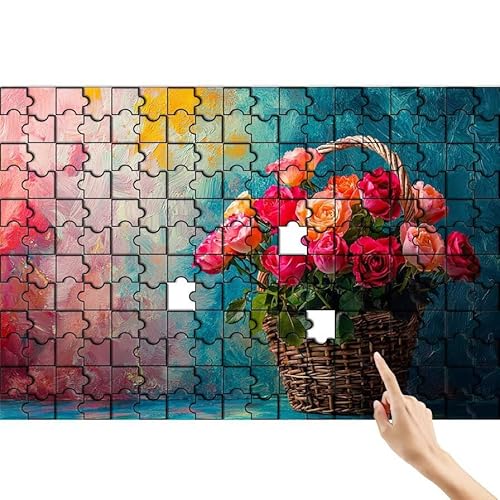 Rose Puzzle 1500 Teile Erwachsene, Blumenkorb Klassische Puzzles Bastelset Erwachsene, Buntes und Lustiges Lernspiele, Herausforderung Spielzeug mit Box für Home Wall Decor Geschenke für Männer Y-8 von Feionnug