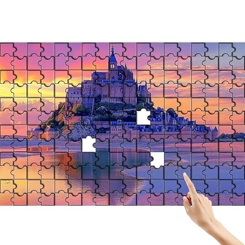 Schloss Puzzle 90 Teile Erwachsene, Landschaft Klassische Puzzles Bastelset Erwachsene, Buntes und Lustiges Lernspiele, Herausforderung Spielzeug mit Box für Home Wall Decor Geschenke für Männer C-2 von Feionnug