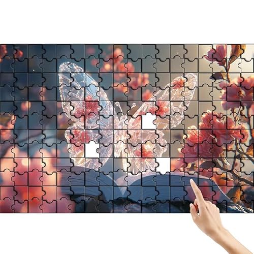 Schmetterling Puzzle 1000 Teile Erwachsene, Blume Klassische Puzzles Bastelset Erwachsene, Buntes Lustiges Lernspiele, Herausforderung Spielzeug mit Box für Home Wall Decor Geschenke für Männer C-3 von Feionnug