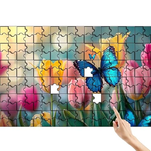 Schmetterling Puzzle 1000 Teile Erwachsene, Tulpe Klassische Puzzles Bastelset Erwachsene, Buntes Lustiges Lernspiele, Herausforderung Spielzeug mit Box für Home Wall Decor Geschenke für Männer U-4 von Feionnug