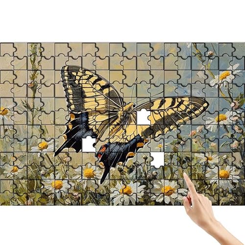 Schmetterling Puzzle 1500 Teile Erwachsene, Gänseblümchen Klassische Puzzles Bastelset Erwachsene, Lustiges Lernspiele Herausforderung Spielzeug mit Box für Home Wall Decor Geschenke für Männer E-8 von Feionnug