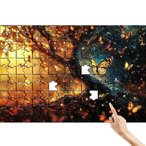 Schmetterling Puzzle 300 Teile Erwachsene, Baum Klassische Puzzles Bastelset Erwachsene, Buntes und Lustiges Lernspiele, Herausforderung Spielzeug mit Box für Home Wall Decor Geschenke für Männer Y-0 von Feionnug
