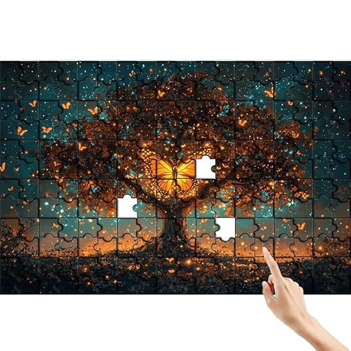 Schmetterling Puzzle 300 Teile Erwachsene, Baum Klassische Puzzles Bastelset Erwachsene, Buntes und Lustiges Lernspiele, Herausforderung Spielzeug mit Box für Home Wall Decor Geschenke für Männer F-9 von Feionnug