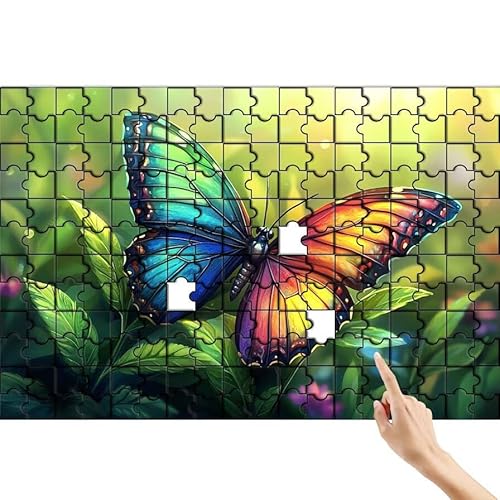 Schmetterling Puzzle 300 Teile Erwachsene, Blätter Klassische Puzzles Bastelset Erwachsene, Buntes Lustiges Lernspiele, Herausforderung Spielzeug mit Box für Home Wall Decor Geschenke für Männer X-3 von Feionnug