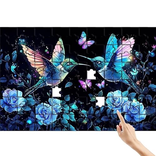 Schmetterling Puzzle 300 Teile Erwachsene, Kolibri Klassische Puzzles Bastelset Erwachsene, Buntes Lustiges Lernspiele, Herausforderung Spielzeug mit Box für Home Wall Decor Geschenke für Männer R-0 von Feionnug