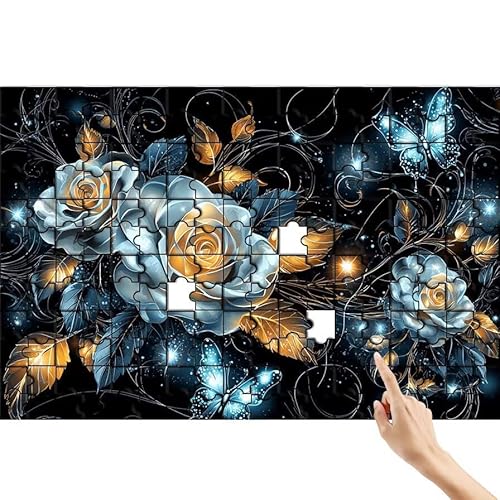Schmetterling Puzzle 300 Teile Erwachsene, Rose Klassische Puzzles Bastelset Erwachsene, Buntes und Lustiges Lernspiele, Herausforderung Spielzeug mit Box für Home Wall Decor Geschenke für Männer O-3 von Feionnug