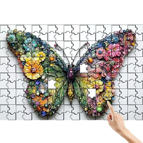 Schmetterling Puzzle 90 Teile Erwachsene, Blume Klassische Puzzles Bastelset Erwachsene, Buntes und Lustiges Lernspiele, Herausforderung Spielzeug mit Box für Home Wall Decor Geschenke für Männer A-9 Schmetterling Puzzle 90 Teile Erwachsene, Blume Klassische Puzzles Bastelset Erwachsene, Buntes und Lustiges Lernspiele, Herausforderung Spielzeug mit Box für Home Wall Decor Geschenke für Männer A-9 von Feionnug