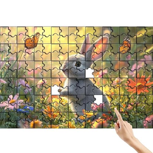 Schmetterling Puzzle 90 Teile Erwachsene, Kaninchen Klassische Puzzles Bastelset Erwachsene, Buntes Lustiges Lernspiele, Herausforderung Spielzeug mit Box für Home Wall Decor Geschenke für Männer R-7 von Feionnug