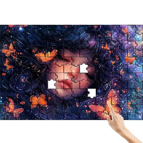 Schmetterling Puzzle 90 Teile Erwachsene, Mädchen Klassische Puzzles Bastelset Erwachsene, Buntes Lustiges Lernspiele, Herausforderung Spielzeug mit Box für Home Wall Decor Geschenke für Männer I-1 von Feionnug