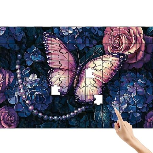 Schmetterling Puzzle 90 Teile Erwachsene, Rose Klassische Puzzles Bastelset Erwachsene, Buntes und Lustiges Lernspiele, Herausforderung Spielzeug mit Box für Home Wall Decor Geschenke für Männer K-7 Schmetterling Puzzle 90 Teile Erwachsene, Rose Klassische Puzzles Bastelset Erwachsene, Buntes und Lustiges Lernspiele, Herausforderung Spielzeug mit Box für Home Wall Decor Geschenke für Männer K-7 von Feionnug
