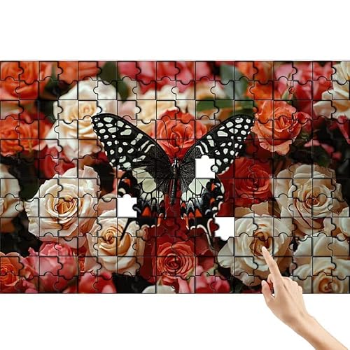 Schmetterling Puzzle 90 Teile Erwachsene, Rose Klassische Puzzles Bastelset Erwachsene, Buntes und Lustiges Lernspiele, Herausforderung Spielzeug mit Box für Home Wall Decor Geschenke für Männer K-6 Schmetterling Puzzle 90 Teile Erwachsene, Rose Klassische Puzzles Bastelset Erwachsene, Buntes und Lustiges Lernspiele, Herausforderung Spielzeug mit Box für Home Wall Decor Geschenke für Männer K-6 von Feionnug