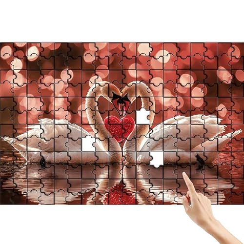Schwan Puzzle 90 Teile Erwachsene, Liebe Klassische Puzzles Bastelset Erwachsene, Buntes und Lustiges Lernspiele Set, Herausforderung Spielzeug mit Box für Home Wall Decor, Geschenke für Männer H-3 Schwan Puzzle 90 Teile Erwachsene, Liebe Klassische Puzzles Bastelset Erwachsene, Buntes und Lustiges Lernspiele Set, Herausforderung Spielzeug mit Box für Home Wall Decor, Geschenke für Männer H-3 von Feionnug