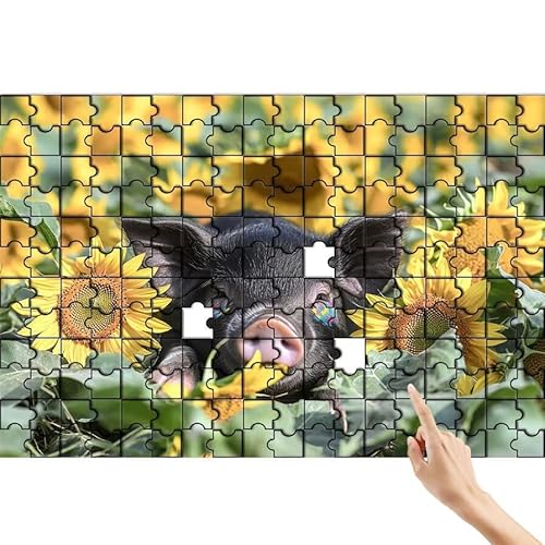 Schwein Puzzle 140 Teile Erwachsene, Sonnenblume Klassische Puzzles Bastelset Erwachsene, Buntes und Lustiges Lernspiele, Herausforderung Spielzeug mit Box für Home Wall Decor Geschenke für Männer J-9 Schwein Puzzle 140 Teile Erwachsene, Sonnenblume Klassische Puzzles Bastelset Erwachsene, Buntes und Lustiges Lernspiele, Herausforderung Spielzeug mit Box für Home Wall Decor Geschenke für Männer J-9 von Feionnug