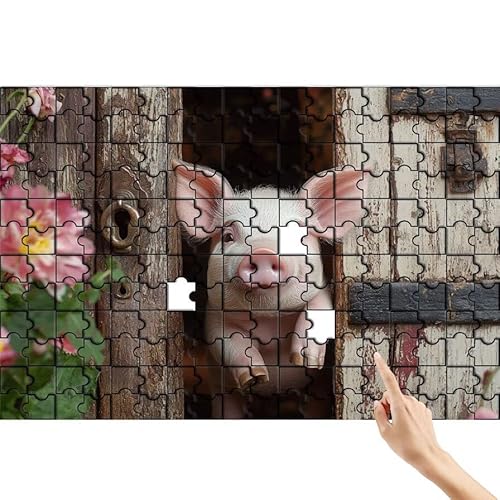 Schwein Puzzle 1500 Teile Erwachsene, Blume Klassische Puzzles Bastelset Erwachsene, Buntes und Lustiges Lernspiele Set, Herausforderung Spielzeug mit Box für Home Wall Decor, Geschenke für Männer H-4 von Feionnug