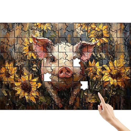 Schwein Puzzle 500 Teile Erwachsene, Sonnenblume Klassische Puzzles Bastelset Erwachsene, Buntes und Lustiges Lernspiele, Herausforderung Spielzeug mit Box für Home Wall Decor Geschenke für Männer D-2 Schwein Puzzle 500 Teile Erwachsene, Sonnenblume Klassische Puzzles Bastelset Erwachsene, Buntes und Lustiges Lernspiele, Herausforderung Spielzeug mit Box für Home Wall Decor Geschenke für Männer D-2 von Feionnug