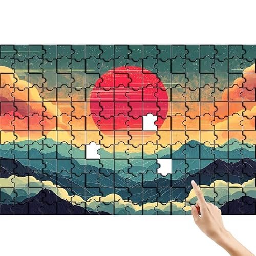 Sonne Puzzle 1000 Teile Erwachsene, Berg Klassische Puzzles Bastelset Erwachsene, Buntes und Lustiges Lernspiele Set, Herausforderung Spielzeug mit Box für Home Wall Decor, Geschenke für Männer B-9 von Feionnug
